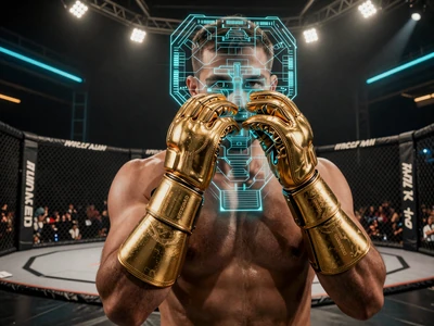 Cyber-Gladiator-MMA-K&auml;mpfer im Octagon f&uuml;r Legiano UFC-Wetten
